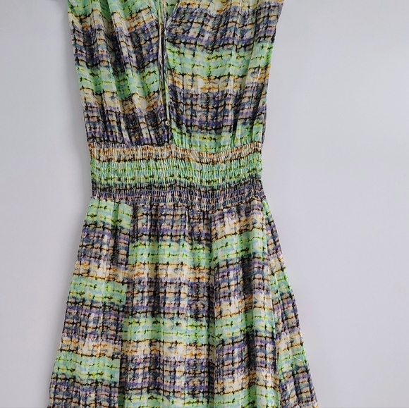 FREE PEOPLE GORGEOUS JEWEL TONE HAND-BLOCK PRINTED SILK MAXI DRESS Sz OS - Picture 10 of 16